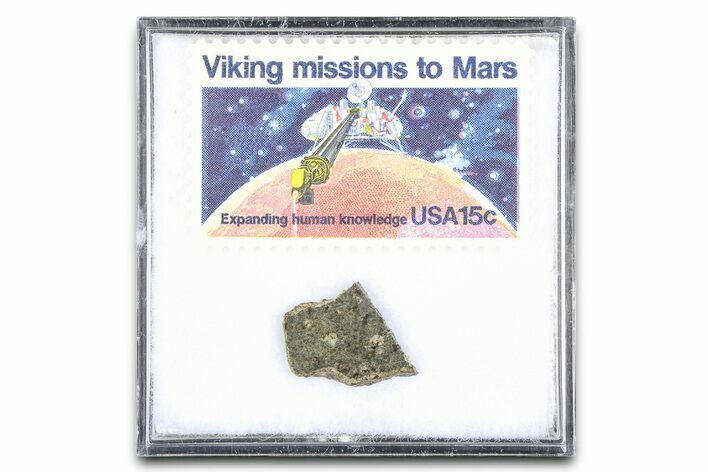 Martian Meteorite ( g) Slice - With Viking Mission Stamp #383237